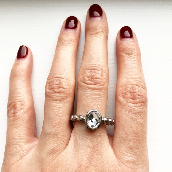 Vintage Jewelry - Vintage silver & diamond circle band ring